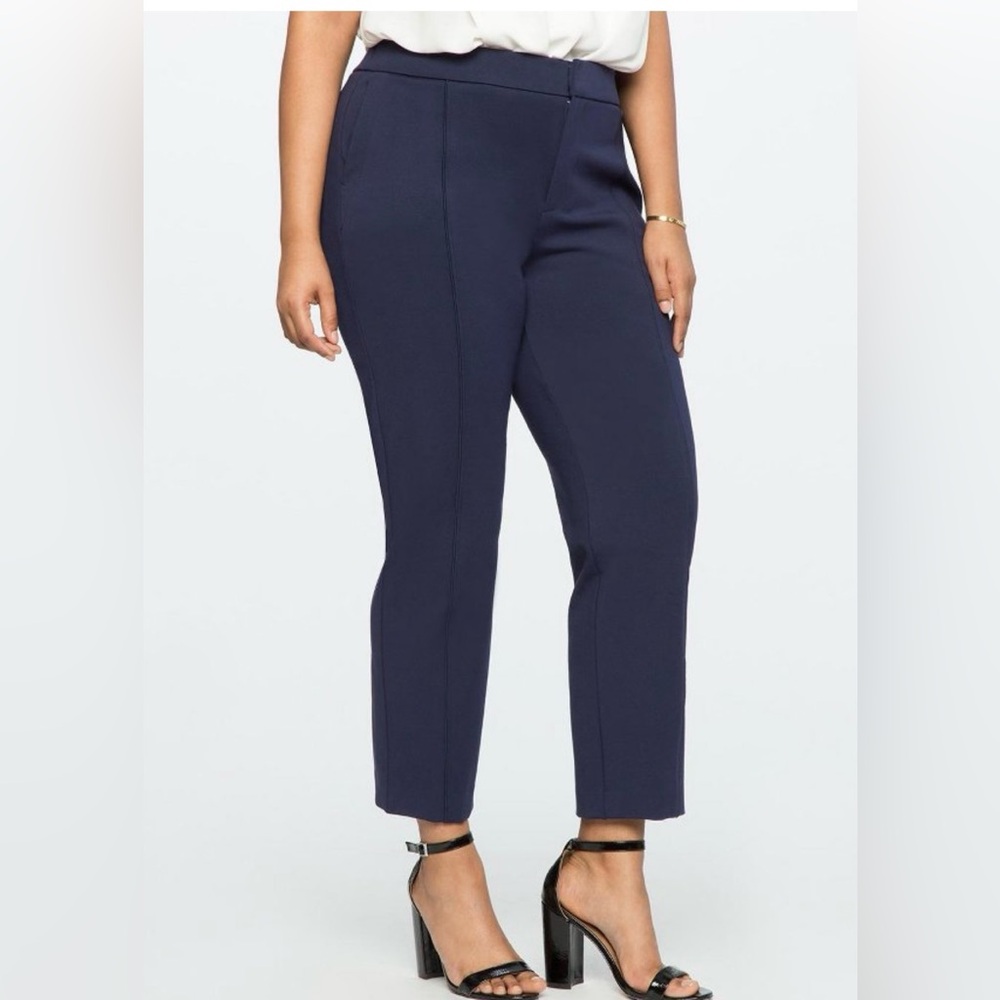 NWT Eloquii Ultimate Stretch Maritime Blue Knit Trouser Pants Women’s Size 16L